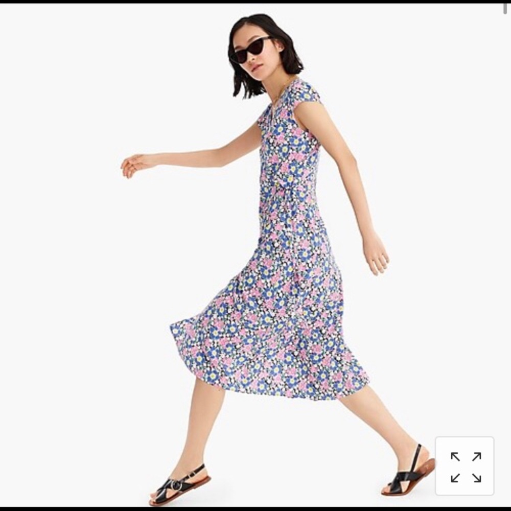 NWTMidi wrap dress soft rayon pink and blue flower